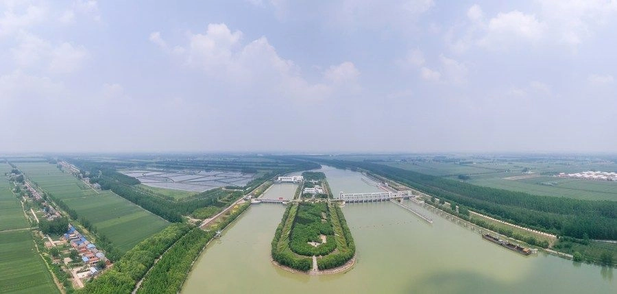 Estación de bombeo del proyecto de Trasvase Sur-Norte, del distrito de Sihong, en la provincia de Jiangsu.